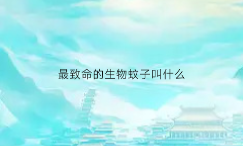 最致命的生物蚊子叫什么(致命的蚊虫)