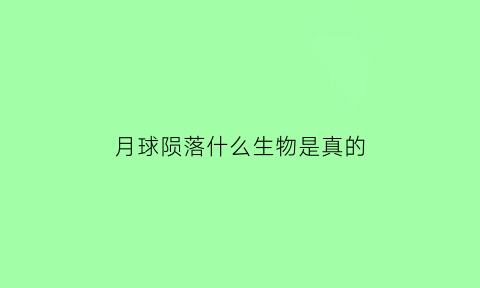 月球陨落什么生物是真的(月球被陨石撞击是因为月球上没有什么)