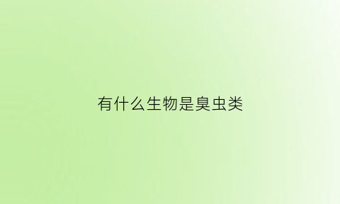 有什么生物是臭虫类