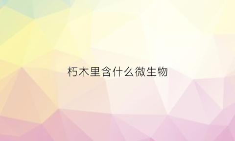 朽木里含什么微生物(朽木上的菌类图片)