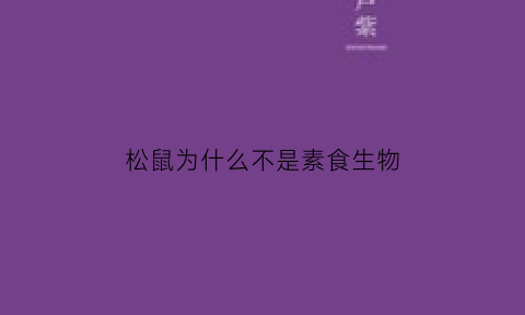 松鼠为什么不是素食生物(松鼠为什么能吃)