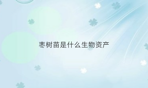 枣树苗是什么生物资产(枣树苗是什么生物资产种类)