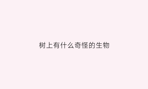 树上有什么奇怪的生物(树上有些什么小动物)