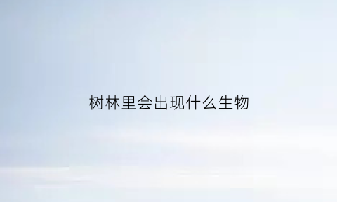 树林里会出现什么生物