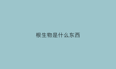 根生物是什么东西(根生生物科技有限公司)