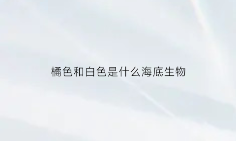 橘色和白色是什么海底生物