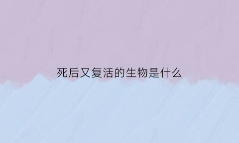 死后又复活的生物是什么(死后复活的人讲述死亡经历)