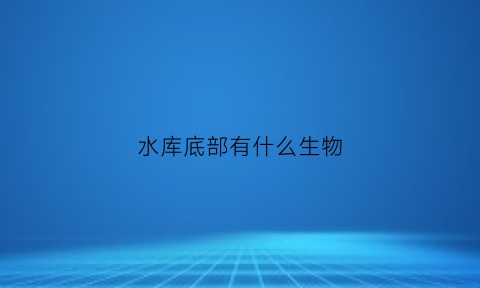 水库底部有什么生物(水库里面有什么生物)