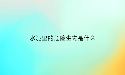 水泥里的危险生物是什么(水泥的危险情况怎么样)