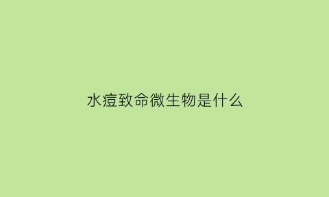 水痘致命微生物是什么(水痘致病微生物是什么)