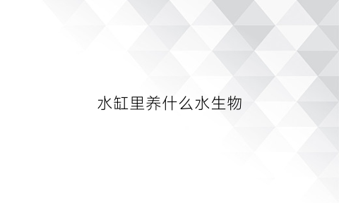 水缸里养什么水生物(水缸里养什么鱼能养活)
