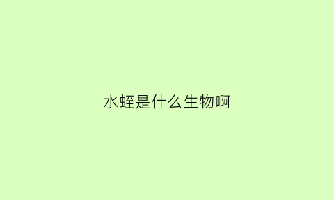 水蛭是什么生物啊(水蛭是什么昆虫)