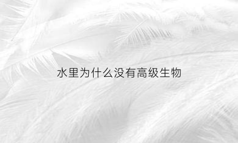 水里为什么没有高级生物(水里为什么没有高级生物存在)