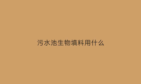 污水池生物填料用什么(污水站生物池培养方法)