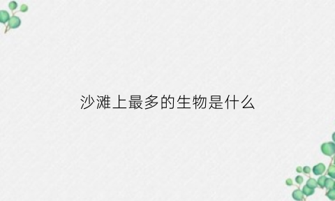 沙滩上最多的生物是什么(沙滩上最多的生物是什么生物)