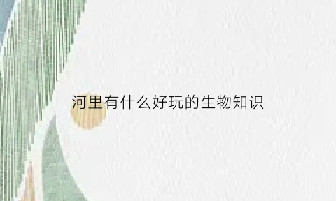 河里有什么好玩的生物知识(河里有什么好玩的生物知识图片)