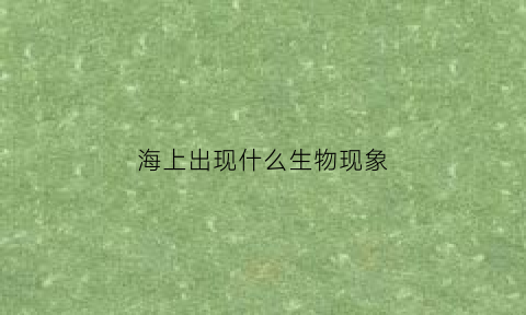 海上出现什么生物现象(对于海上出现的神秘物体你认为是什么)