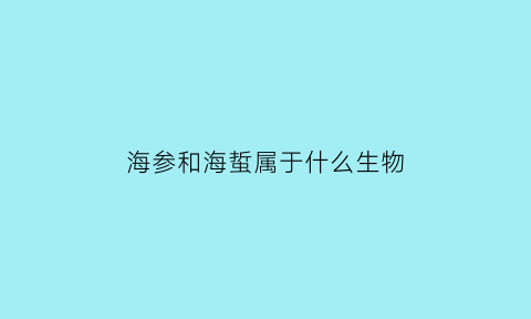 海参和海蜇属于什么生物(海参跟海刺参有什么不一样)