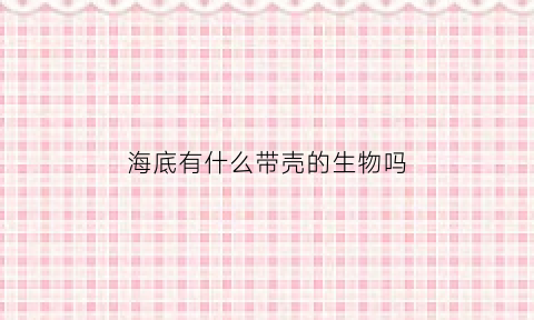 海底有什么带壳的生物吗(海底里面有什么海底动物)