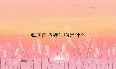 海底的四维生物是什么