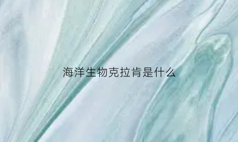 海洋生物克拉肯是什么