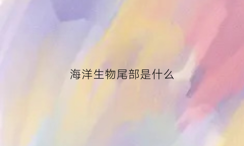 海洋生物尾部是什么(海洋生物尾部是什么样子的)