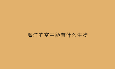 海洋的空中能有什么生物(海洋上空)