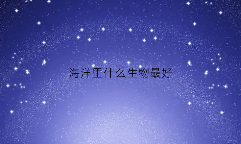 海洋里什么生物最好(什么海洋生物好看)