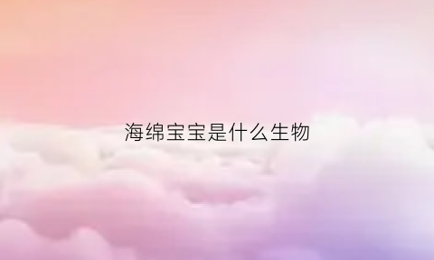 海绵宝宝是什么生物(海绵宝宝是什么生物类型)