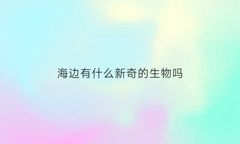 海边有什么新奇的生物吗(海边的动物有哪些它的生存本领是什么)