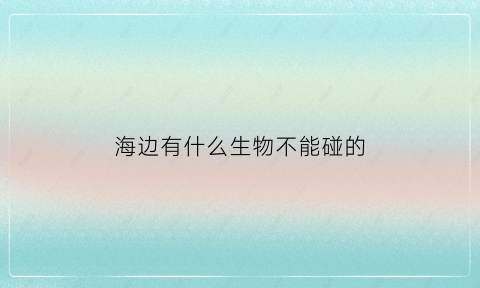 海边有什么生物不能碰的(海边最可怕的生物是什么)