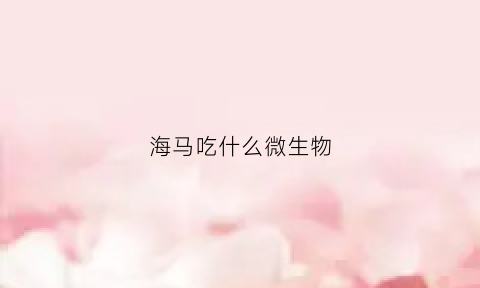 海马吃什么微生物(父母初三毕业给孩子鼓励的两句话)