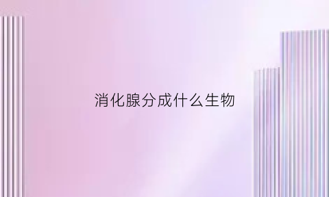 消化腺分成什么生物(消化腺分为什么和什么)