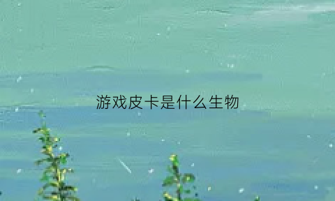 游戏皮卡是什么生物(皮卡是什么果实)