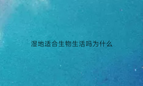 湿地适合生物生活吗为什么