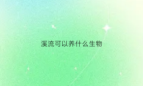 溪流可以养什么生物