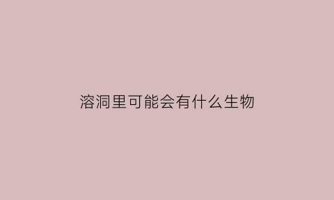 溶洞里可能会有什么生物(溶洞中有什么动物植物)