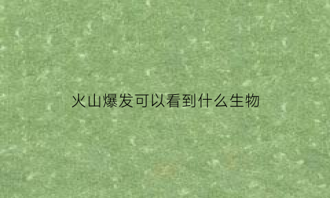 火山爆发可以看到什么生物(火山爆发有生命现象吗)