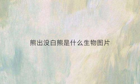 熊出没白熊是什么生物图片(熊出没白熊叫什么)