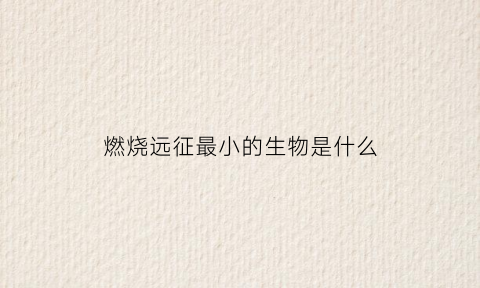 燃烧远征最小的生物是什么(燃烧的远征最小的生物)
