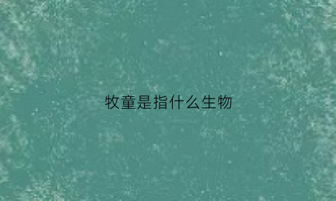 牧童是指什么生物