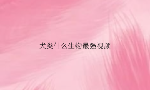 犬类什么生物最强视频(犬科动物之最)