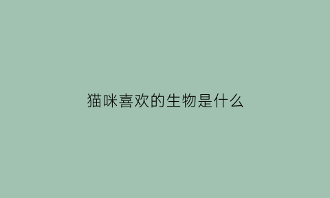 猫咪喜欢的生物是什么(猫咪喜欢的生物是什么样子)