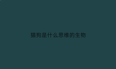 猫狗是什么思维的生物(猫和狗的思维方式)