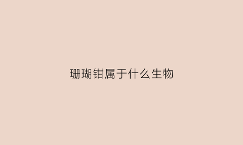 珊瑚钳属于什么生物(珊瑚是什么物种)