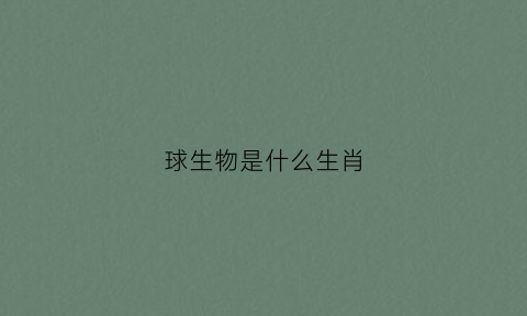 球生物是什么生肖(球的生肖是什么)