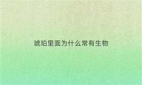 琥珀里面为什么常有生物(琥珀里一定要有生物吗)