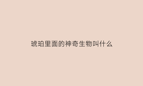 琥珀里面的神奇生物叫什么(琥珀里面的神奇生物叫什么名字)