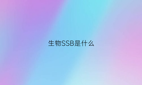 生物SSB是什么(生物ssc是什么意思)