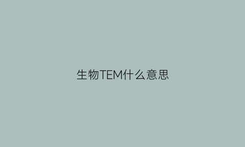 生物TEM什么意思